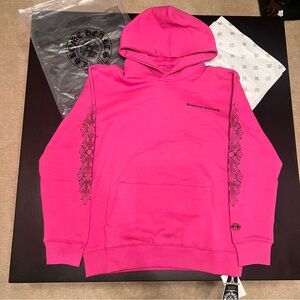 Chrome Hearts Fuchsia Hoodie with Black Accents